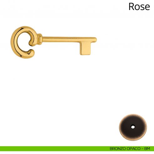 Chiave per porta interna Rose Linea Calì bronzo opaco