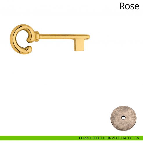 Chiave per porta interna Rose Linea Calì ferro effetto invecchiato