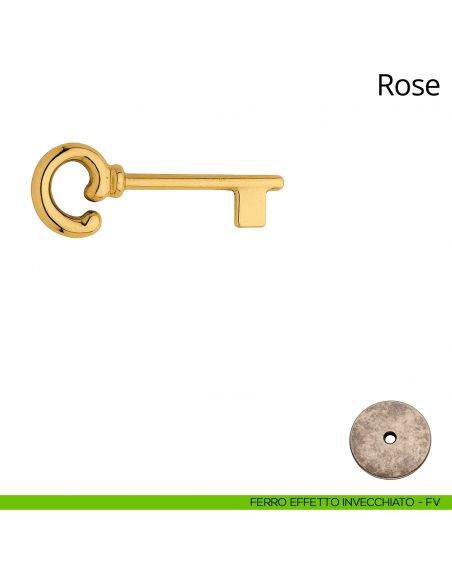 Chiave per porta interna Rose Linea Calì ferro effetto invecchiato