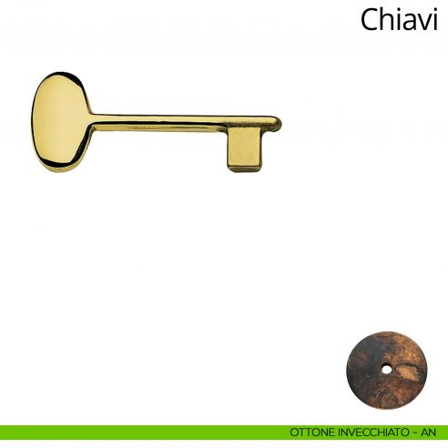 Chiave per porta interna Sirena Linea Calì ottone invecchiato
