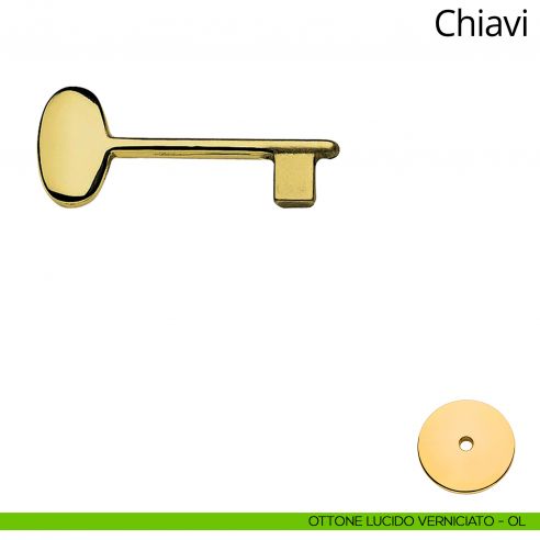 Chiave per porta interna Sirena Linea Calì ottone lucido verniciato