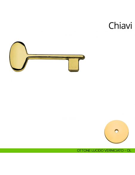 Chiave per porta interna Sirena Linea Calì ottone lucido verniciato