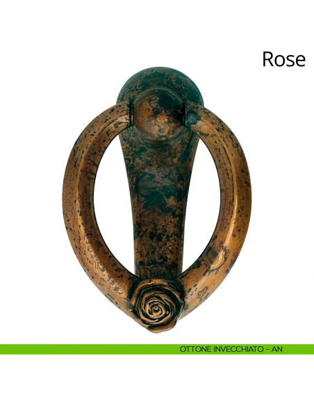 Battente per porta Rose Linea Calì ottone invecchiato