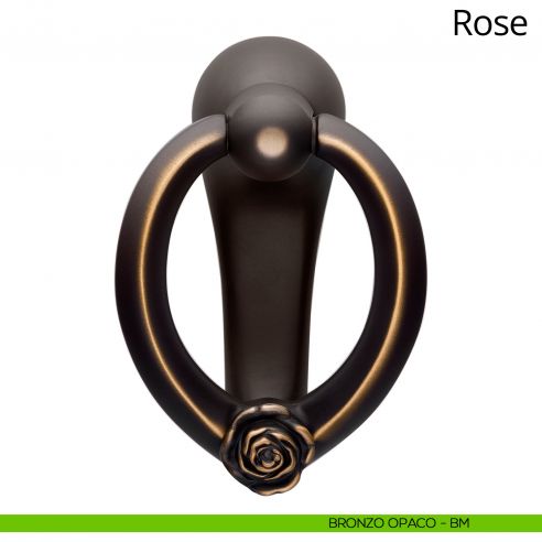 Battente per porta Rose Linea Calì bronzo opaco