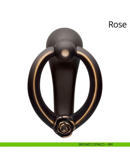 Battente per porta Rose Linea Calì bronzo opaco