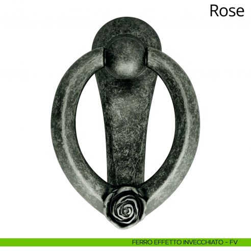 Battente per porta Rose Linea Calì ferro effetto invecchiato