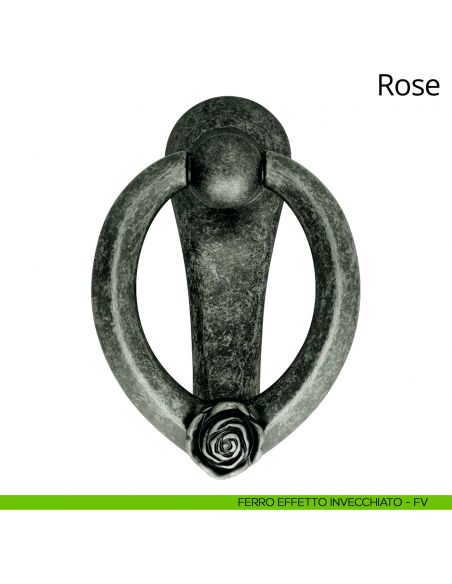Battente per porta Rose Linea Calì ferro effetto invecchiato
