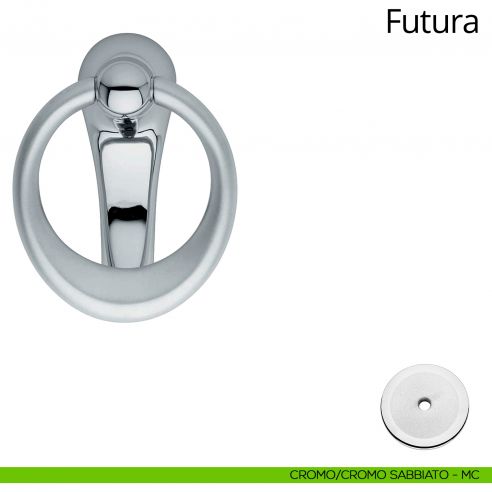 Battente per porta Futura Linea Calì cromo sabbiato + cromo lucido