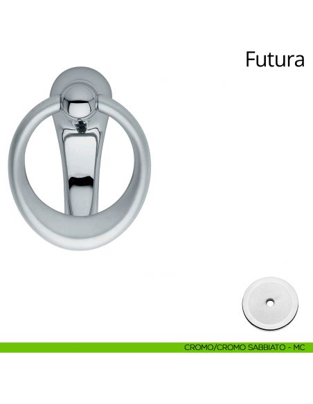 Battente per porta Futura Linea Calì cromo sabbiato + cromo lucido