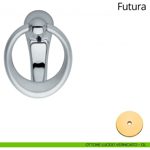 Battente per porta Futura Linea Calì ottone lucido verniciato
