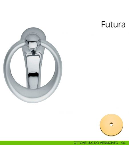 Battente per porta Futura Linea Calì ottone lucido verniciato