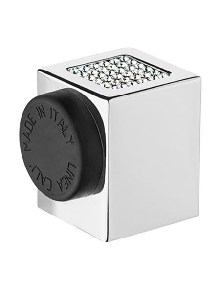 Fermaporta con Swarovski a pavimento quadrato Zen Mesh Linea Calì