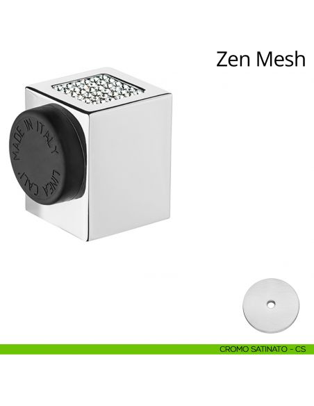 Fermaporta con Swarovski a pavimento quadrato Zen Mesh Linea Calì cromo satinato
