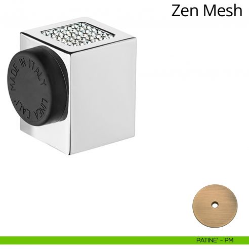 Fermaporta con Swarovski a pavimento quadrato Zen Mesh Linea Calì patinè