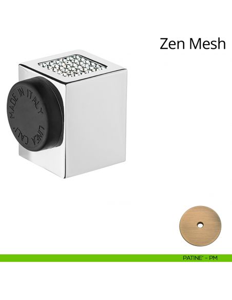 Fermaporta con Swarovski a pavimento quadrato Zen Mesh Linea Calì patinè