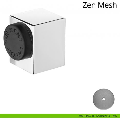 Fermaporta a pavimento quadrato Zen Linea Calì antracite satinato