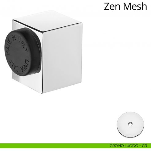 Fermaporta a pavimento quadrato Zen Linea Calì cromo lucido
