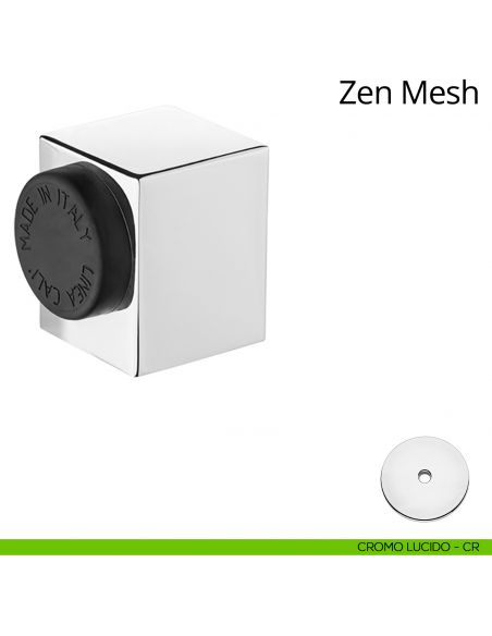 Fermaporta a pavimento quadrato Zen Linea Calì cromo lucido