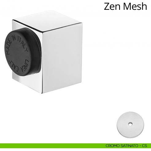 Fermaporta a pavimento quadrato Zen Linea Calì cromo satinato