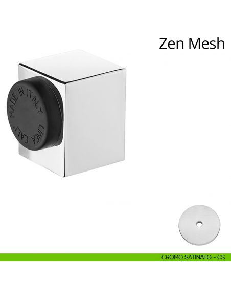 Fermaporta a pavimento quadrato Zen Linea Calì cromo satinato
