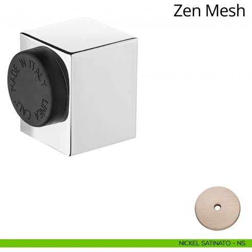 Fermaporta a pavimento quadrato Zen Linea Calì nichel satinato