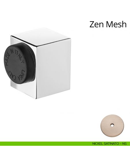 Fermaporta a pavimento quadrato Zen Linea Calì nichel satinato