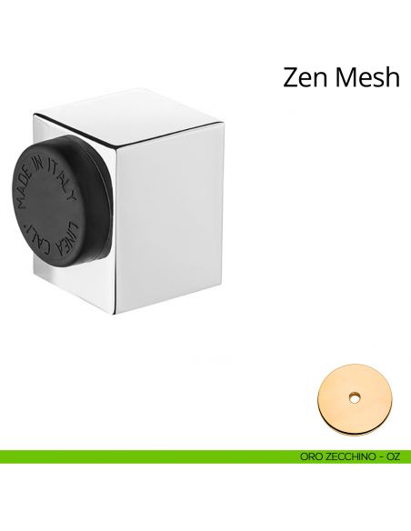 Fermaporta a pavimento quadrato Zen Linea Calì oro zecchino