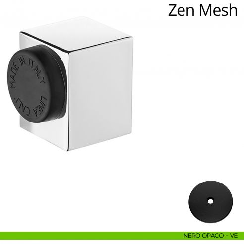 Fermaporta a pavimento quadrato Zen Linea Calì nero opaco