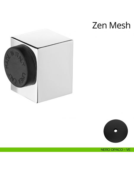 Fermaporta a pavimento quadrato Zen Linea Calì nero opaco