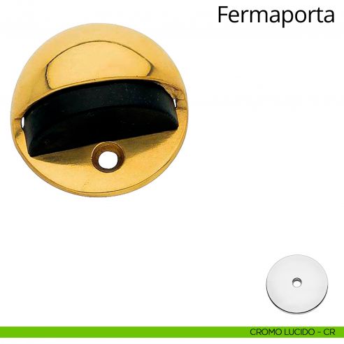 Fermaporta chiocciola a pavimento Linea Calì cromo lucido
