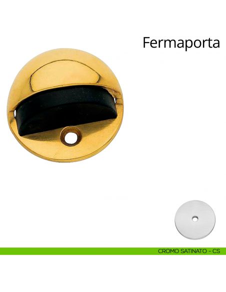 Fermaporta chiocciola a pavimento Linea Calì cromo satinato