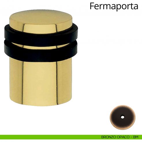 Fermaporta cilindrico a pavimento Linea Calì bronzo opaco
