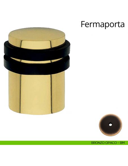 Fermaporta cilindrico a pavimento Linea Calì bronzo opaco