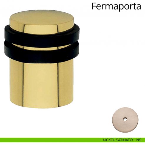 Fermaporta cilindrico a pavimento Linea Calì nichel satinato