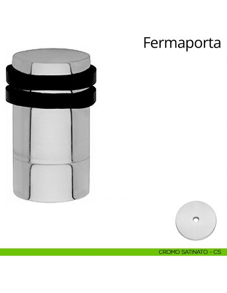 Fermaporta cilindrico con prolunga a pavimento Linea Calì cromo satinato