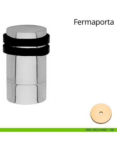Fermaporta cilindrico con prolunga a pavimento Linea Calì oro zecchino