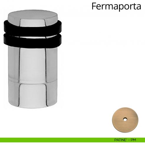 Fermaporta cilindrico con prolunga a pavimento Linea Calì patinè