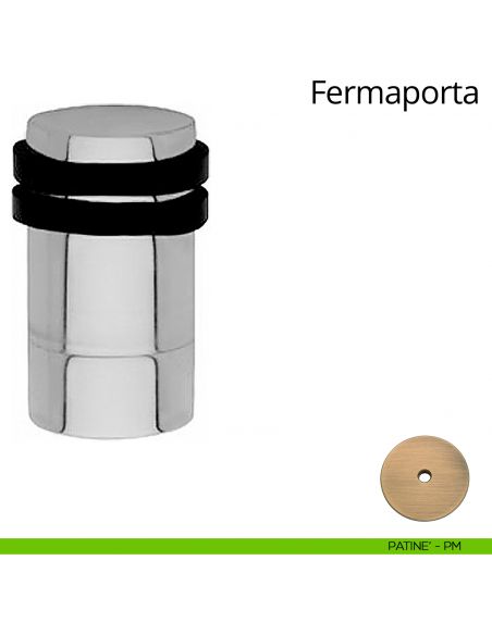 Fermaporta cilindrico con prolunga a pavimento Linea Calì patinè