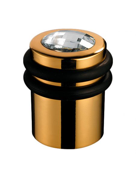 Fermaporta cilindrico con Swarovski a pavimento Linea Calì