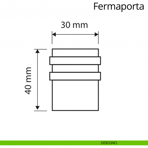 Fermaporta cilindrico con Swarovski a pavimento Linea Calì disegno