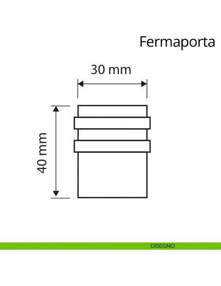 Fermaporta cilindrico con Swarovski a pavimento Linea Calì disegno