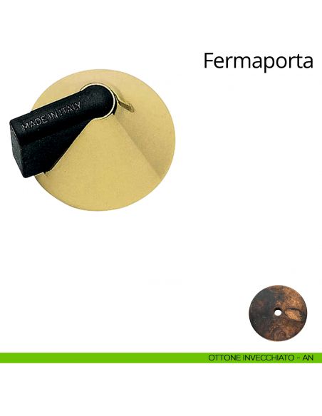Fermaporta a pavimento Kono Linea Calì ottone invecchiato