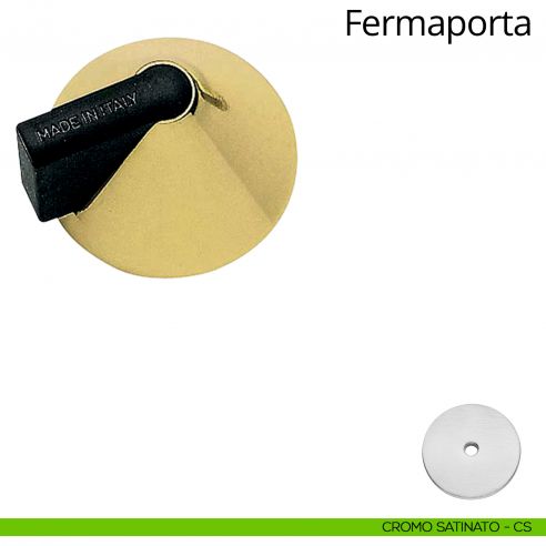 Fermaporta a pavimento Kono Linea Calì cromo satinato
