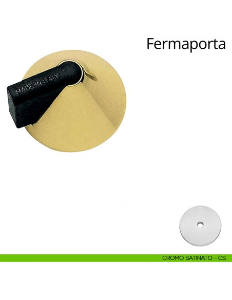 Fermaporta a pavimento Kono Linea Calì cromo satinato