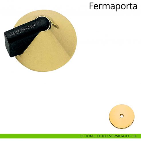 Fermaporta a pavimento Kono Linea Calì ottone lucido verniciato