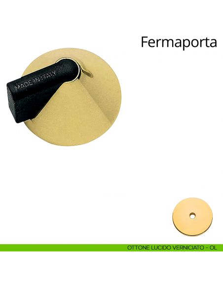 Fermaporta a pavimento Kono Linea Calì ottone lucido verniciato