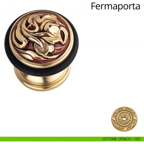 Fermaporta tondo a pavimento Vintage Linea Calì ottone opaco