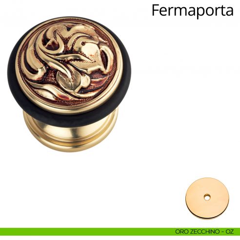 Fermaporta tondo a pavimento Vintage Linea Calì oro zecchino