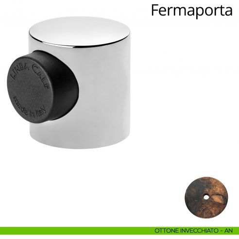 Fermaporta magnetico tondo Linea Calì ottone invecchiato