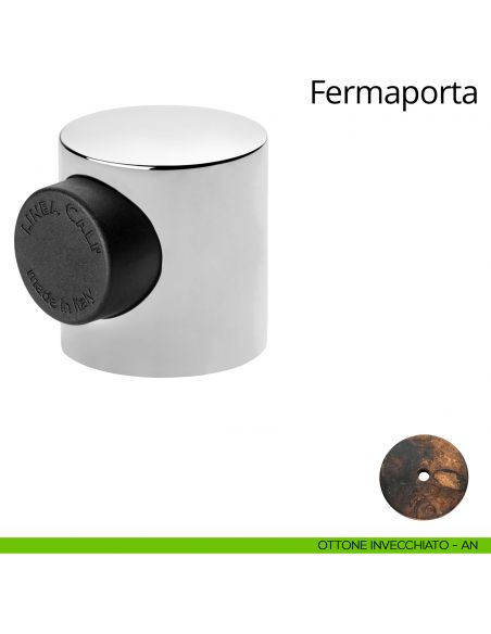 Fermaporta magnetico tondo Linea Calì ottone invecchiato